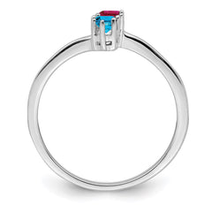 14k White Gold Synthetic Family Jewelry Ring - 61