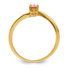 14k Polished 3-Stone Mothers Ring Mounting - 2
