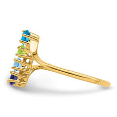14k Genuine 4 Stone Mother's Ring - 2
