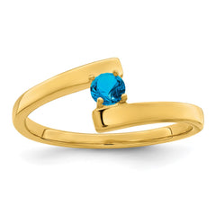 14k Polished 1-Stone Mothers Ring Mounting - 16