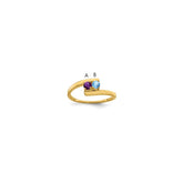 14k Genuine 2 Stone Mother's Ring - 6