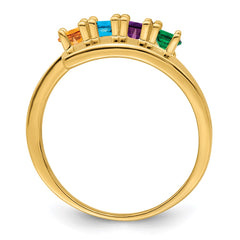 14k Genuine 4 Stone Mother's Ring - 17