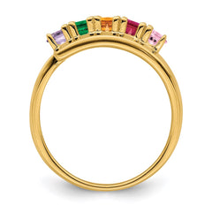 14k Polished 5-Stone Mothers Ring Mounting - 2