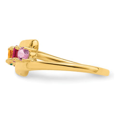14k Polished 5-Stone Mothers Ring Mounting - 2