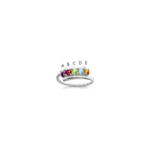 14k White Gold Synthetic Family Jewelry Ring - 6