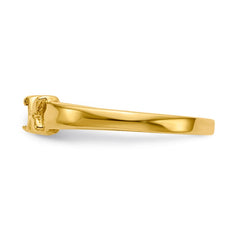 14k Polished 1-Stone Mothers Ring Mounting - 5