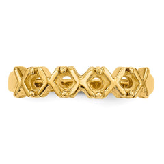 14k Polished 4-Stone Mothers Ring Mounting - 11