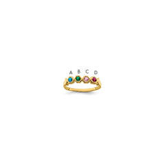 14k Genuine 4 Stone Mother's Ring - 3