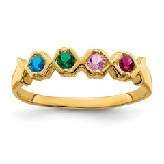 14k Genuine 4 Stone Mother's Ring - 3