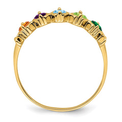 14k Synthetic Family Jewelry Ring - 6