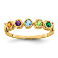 14k Synthetic Family Jewelry Ring - 6