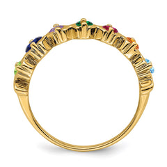 14k 2.5mm Synthetic Family Jewelry Ring - 2