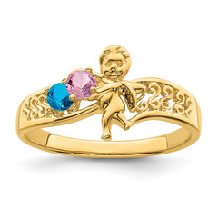 14k Genuine 2 Stone Mother's Ring - 3