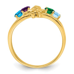 14k Genuine 4 Stone Mother's Ring - 4