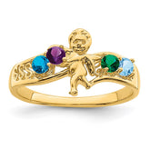 14k Genuine 4 Stone Mother's Ring - 4