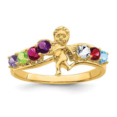 14k Genuine 7 Stone Mother's Ring - 2