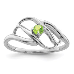 14k White Gold Synthetic Family Jewelry Ring - 17