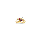 14k Genuine 2 Stone Mother's Ring - 9