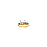 14k Genuine 6 Stone Mother's Ring - 5