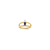 14k 5x3mm Oval Synthetic Family Jewelry Ring