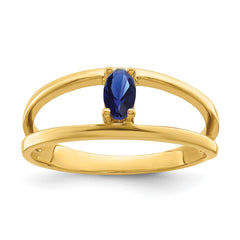 14k 5x3mm Oval Synthetic Family Jewelry Ring