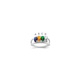 14k White Gold Genuine 4 Stone Mother's Ring - 3
