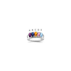 Sterling Silver Rhodium-plated Family Jewelry Ring - 68