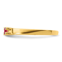14K Family Jewelry Synthetic Stone & Diamond Set Ring - 13
