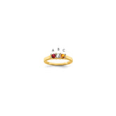 14K Family Jewelry Genuine Stone & Diamond Set Ring - 18