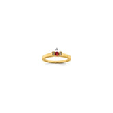14K Family Jewelry Genuine Stone & Diamond Set Ring - 14