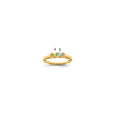 14K Family Jewelry Genuine Stone & Diamond Set Ring - 11