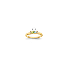 14K Family Jewelry Genuine Stone & Diamond Set Ring - 11