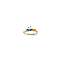 14K Family Jewelry Synthetic Stone & Diamond Set Ring - 16