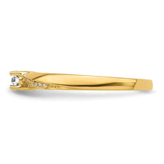14K Family Jewelry Synthetic Stone & Diamond Set Ring - 12