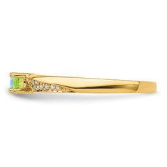 14K Family Jewelry Genuine Stone & Diamond Set Ring - 13