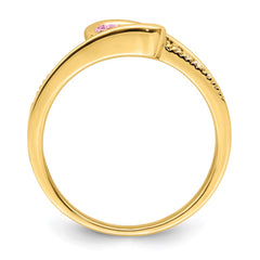14K Family Jewelry Synthetic Stone & Diamond Set Ring - 2