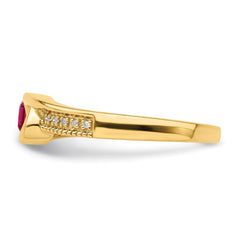 14K Family Jewelry Genuine Stone & Diamond Set Ring - 20