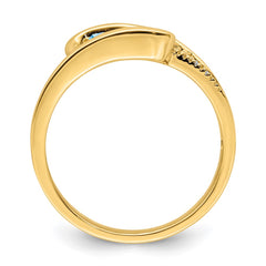14K Family Jewelry Genuine Stone & Diamond Set Ring - 4