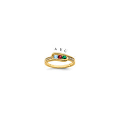 14K Family Jewelry Genuine Stone & Diamond Set Ring - 4