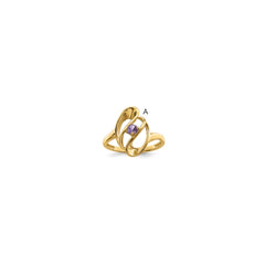 14k Polished 1-Stone Mothers Ring Mounting - 7