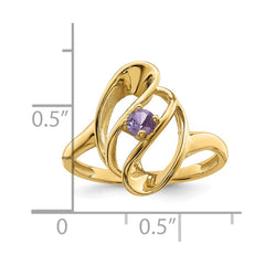 14k Polished 1-Stone Mothers Ring Mounting - 7