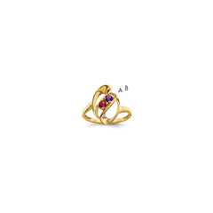 14k Genuine 2 Stone Mother's Ring - 7