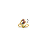14k Genuine 4 Stone Mother's Ring - 10