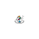 Sterling Silver Rhodium-plated Synthetic 4 Stone Mother's Ring - 53
