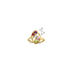 10k Synthetic Family Jewelry Ring - 14