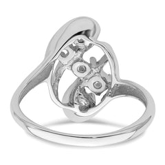 10k White Gold Polished 5-Stone Mothers Ring Mounting