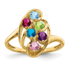 10ky Synthetic Family Jewelry Ring - 3