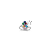 14k White Gold Synthetic Family jewelry ring - 2