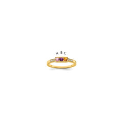 14K Family Jewelry Synthetic Stone & Diamond Set Ring - 27