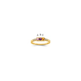 14K Family Jewelry Genuine Stone & Diamond Set Ring - 27